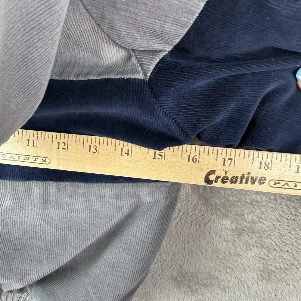 OshKosh Corduroy Hooded Jacket Size 7 Gray Blue USA Made Sherpa Lined Vintage 90
